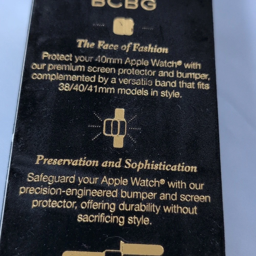 BCBG Gold Tone & Crystal Apple Watch Band Adjustable 38/40/41 MM
